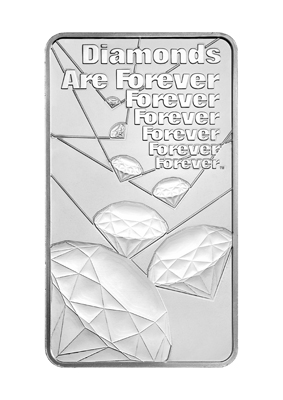 James Bond Diamonds Are Forever Minted 10 oz Silver Bar